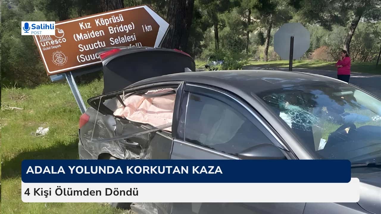 Demirköprü Mevkiinde Kaza... 4 Kişi Ölümden Döndü