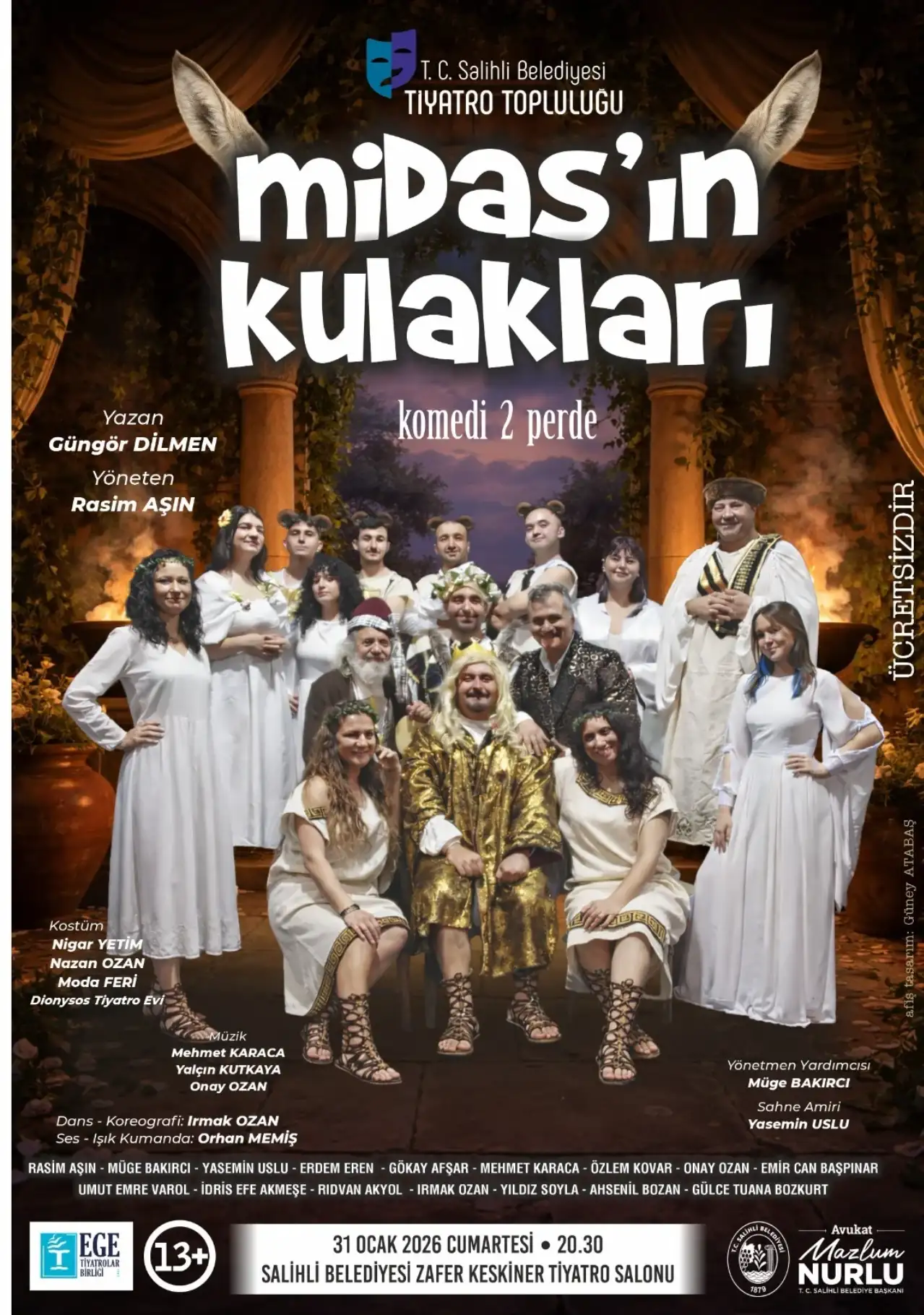 Salihli’de “Midas’ın Kulakları” Tiyatroseverlerle Buluşuyor