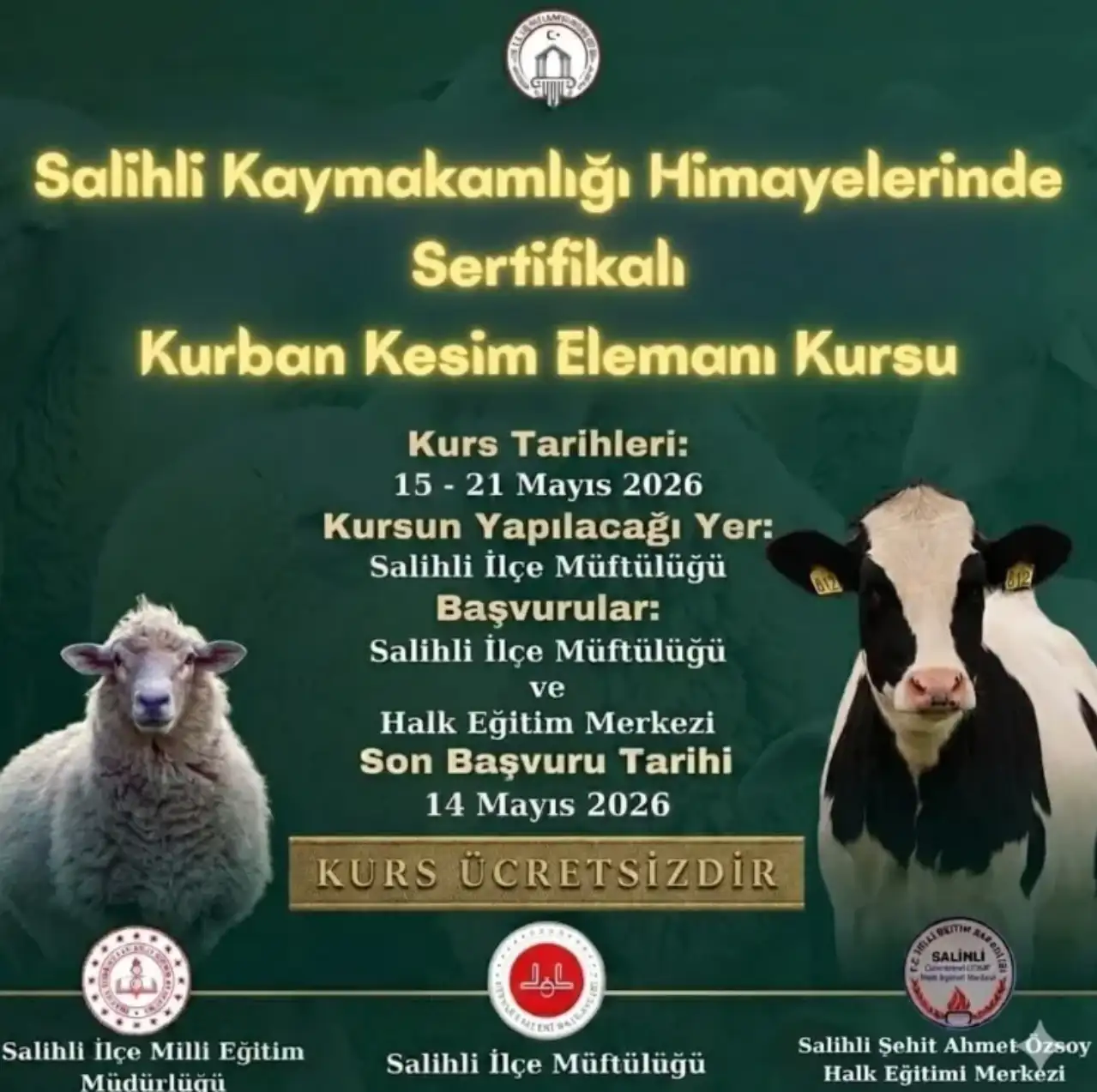 Salihli’de sertifikalı ‘kurban kesim elemanı kursu’ açılacak