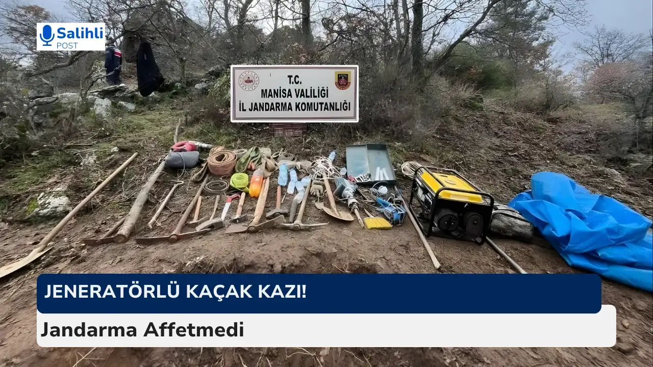 Jeneratörlü Kaçak Kazı! Jandarma Affetmedi